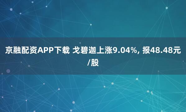 京融配资APP下载 戈碧迦上涨9.04%, 报48.48元/股